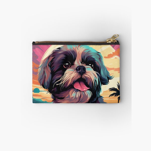 Item preview, Shih Tzu Synthwave: Beachside Retro Bliss designed and sold by Antagonia.
