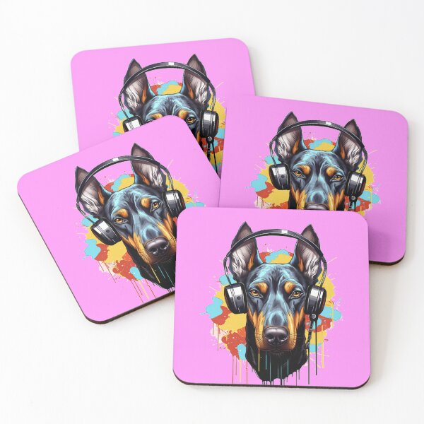 Item preview, Natural Ear Doberman with Headphones on designed and sold by Filmharmony.