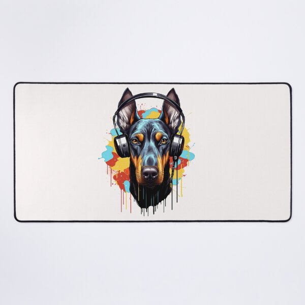 Item preview, Natural Ear Doberman with Headphones on designed and sold by Filmharmony.