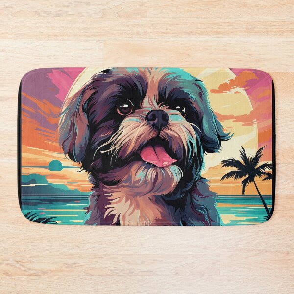 Item preview, Shih Tzu Synthwave: Beachside Retro Bliss designed and sold by Antagonia.