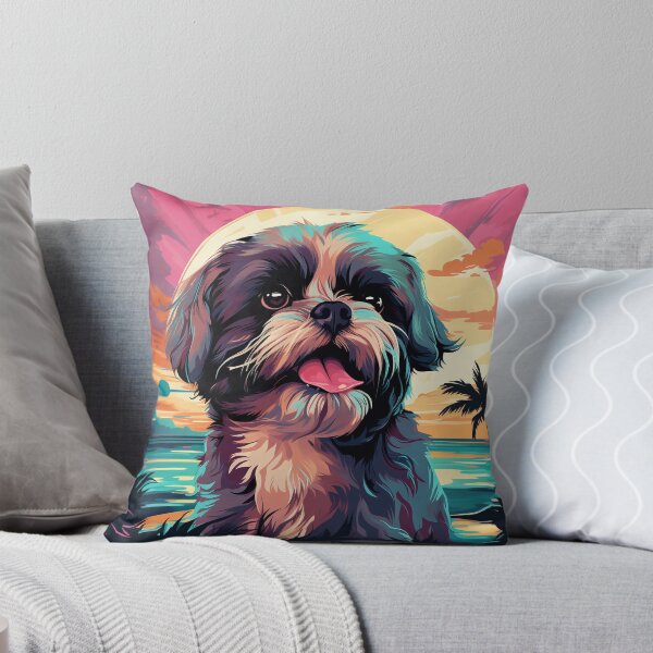Item preview, Shih Tzu Synthwave: Beachside Retro Bliss designed and sold by Antagonia.