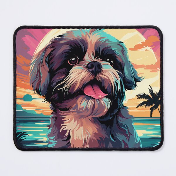 Item preview, Shih Tzu Synthwave: Beachside Retro Bliss designed and sold by Antagonia.
