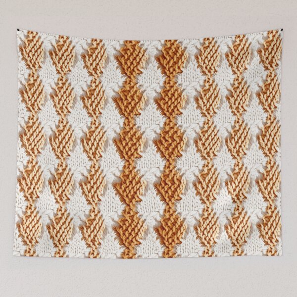 Artikelvorschau, Buntes Fantasiemuster beige weiß Ornamente Stickmuster entworfen und verkauft von G-M-Designs.