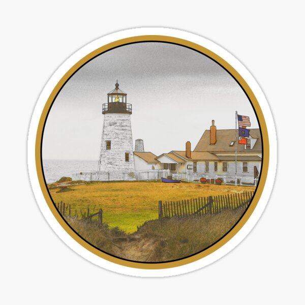 "Maine Pemaquid Lighthouse Original Art" Sticker for Sale by