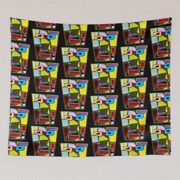 Item preview, Scattered Mess Repeat (Facemadics abstract face colorful contemporary) designed and sold by Facemadics.