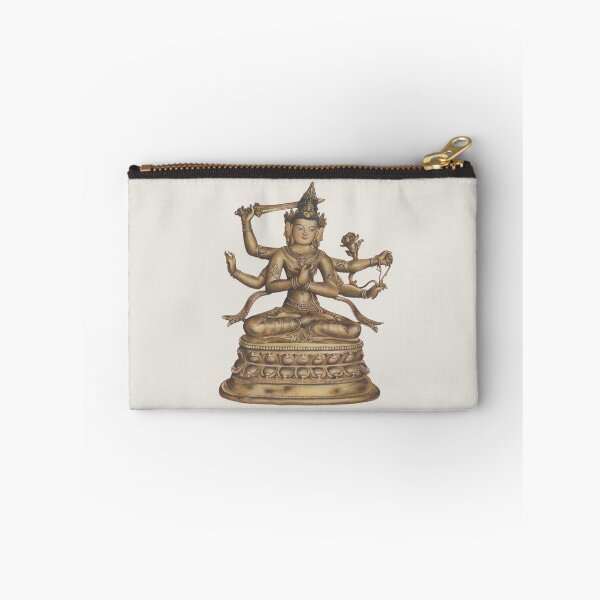 Item preview, Thangka Four-armed Guanyin Buddha Bronze Statue designed and sold by Mulan-Prints.