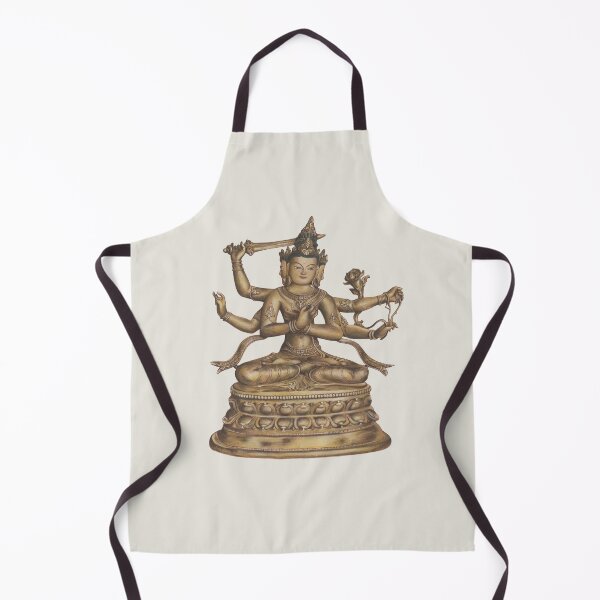 Item preview, Thangka Four-armed Guanyin Buddha Bronze Statue designed and sold by Mulan-Prints.