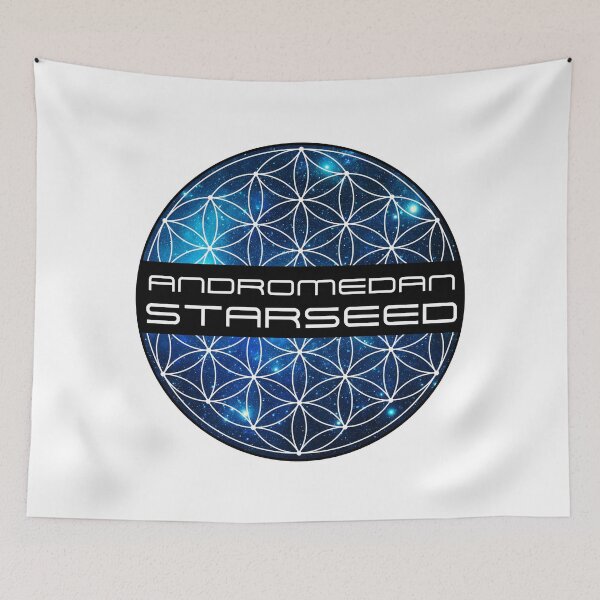 Item preview, Andromedan Starseed Blue Nebula Flower of Life Sacred Geometry designed and sold by PlanetStarseed.