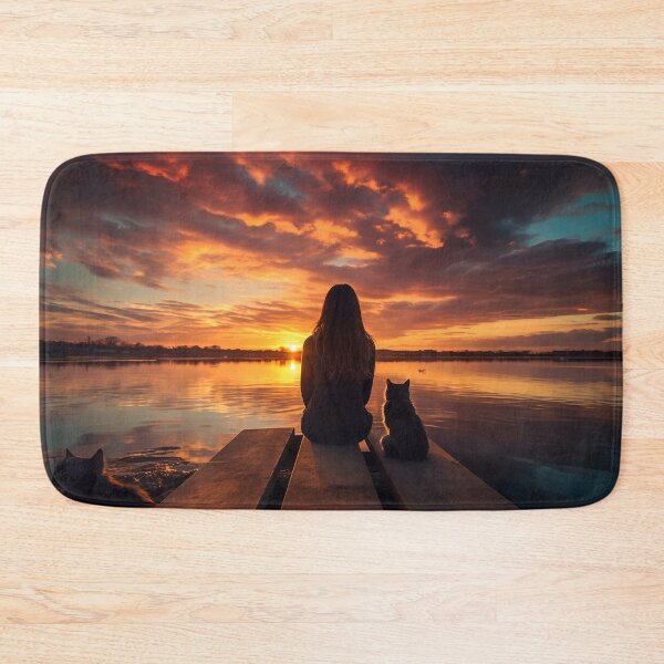 Item preview, Watching sunset with kitty designed and sold by Red Witch Art.
