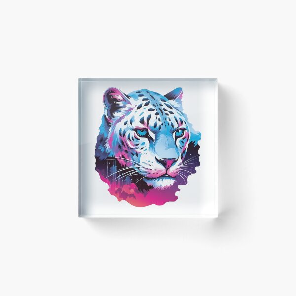 Item preview, Snow Leopard - Retrowave style designed and sold by Vansky-Art.