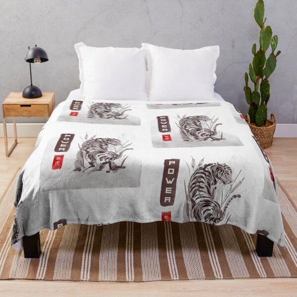 Item preview, Japanese Gansai Watercolour Art of Tiger in Reeds designed and sold by 67prints.