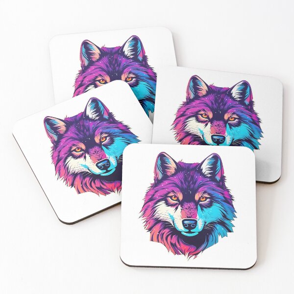 Item preview, Wolf - Retrowave style designed and sold by Vansky-Art.