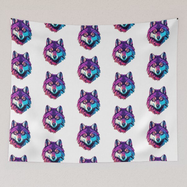Item preview, Wolf - Retrowave style designed and sold by Vansky-Art.