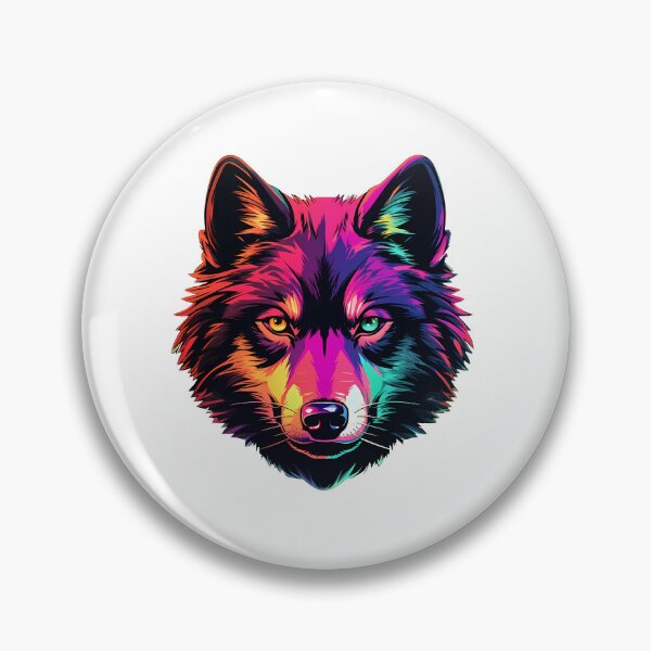 Item preview, Wolf - Retrowave style - Vivid colors designed and sold by Vansky-Art.