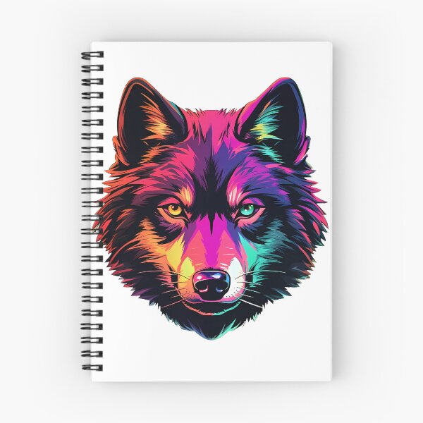 Item preview, Wolf - Retrowave style - Vivid colors designed and sold by Vansky-Art.