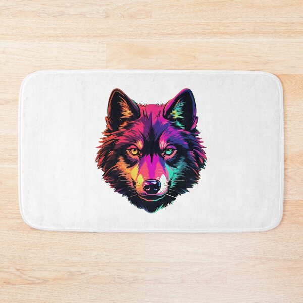 Item preview, Wolf - Retrowave style - Vivid colors designed and sold by Vansky-Art.