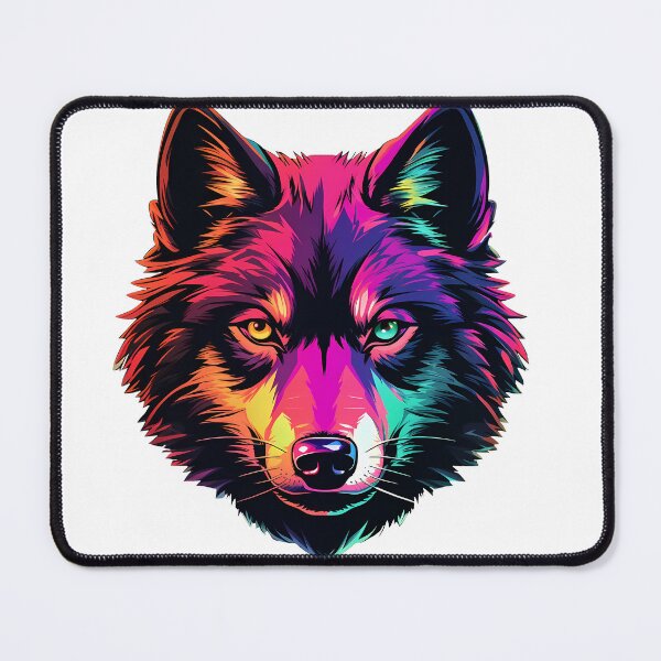 Item preview, Wolf - Retrowave style - Vivid colors designed and sold by Vansky-Art.