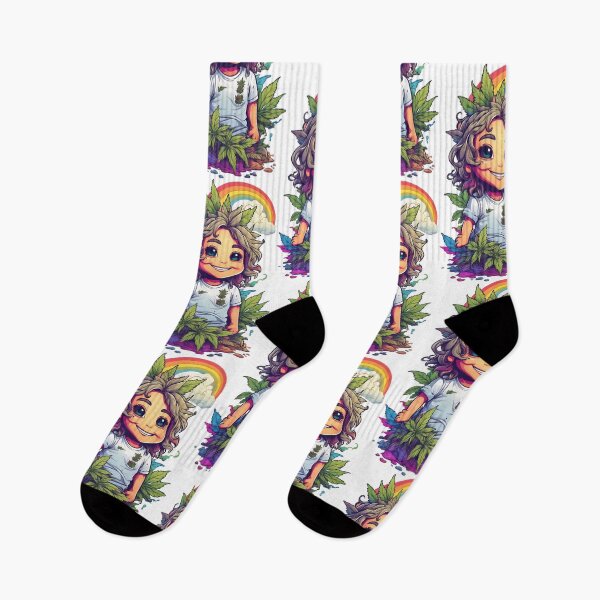 Item preview, Chibi Style Girl 14 RGB Pot Leaf Rainbow Acid Colorway Style designed and sold by wojysmokes.