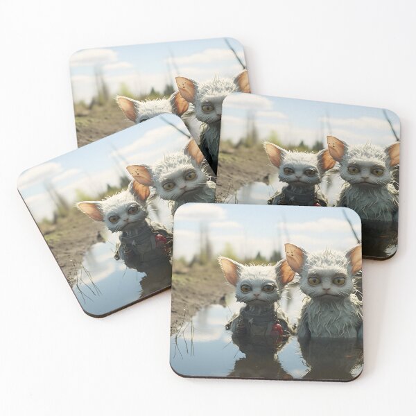 Item preview, Wet white cats designed and sold by PINKSOUL1977.