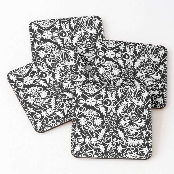Artikelvorschau, Buntes Fantasiemuster schwarz weiß Ornamente Spitzenmuster entworfen und verkauft von G-M-Designs.