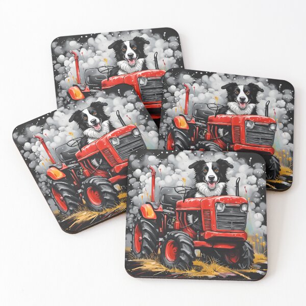 Item preview, Border Collie Sheep Dog on a Vintage Tractor designed and sold by Ameiva-Apparel.