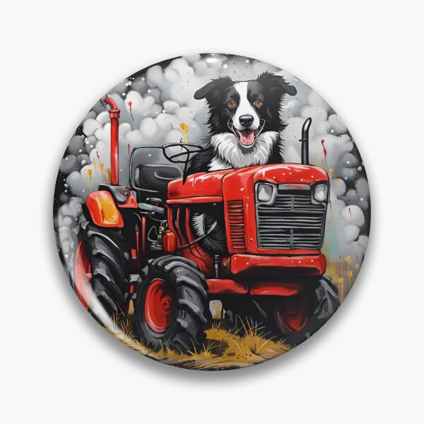 Item preview, Border Collie Sheep Dog on a Vintage Tractor designed and sold by Ameiva-Apparel.