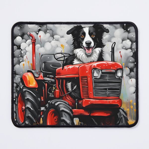Item preview, Border Collie Sheep Dog on a Vintage Tractor designed and sold by Ameiva-Apparel.