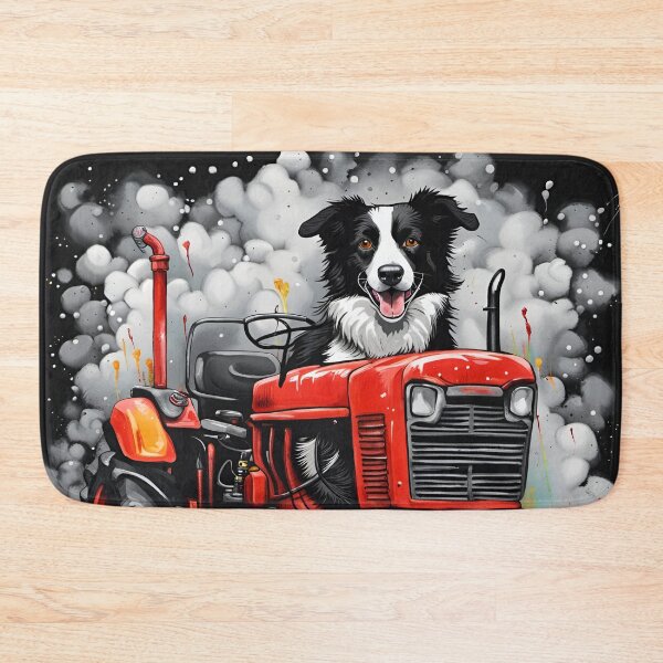 Item preview, Border Collie Sheep Dog on a Vintage Tractor designed and sold by Ameiva-Apparel.