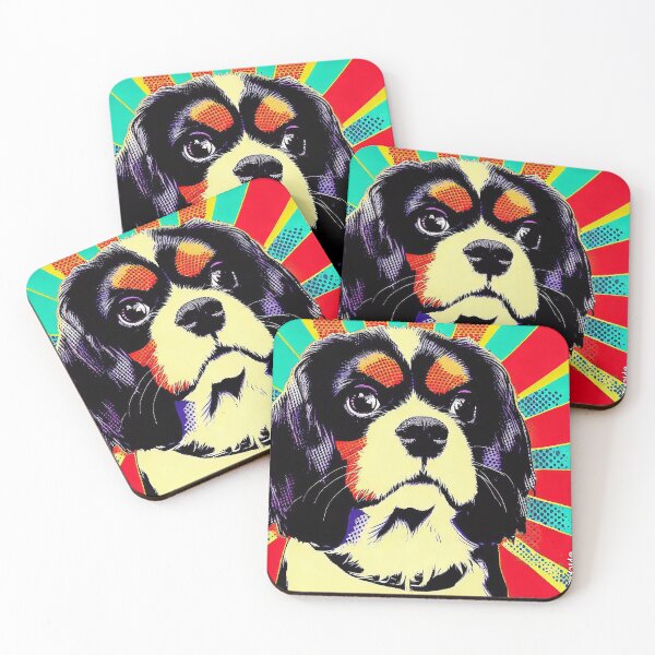 Item preview, Tri Colour King Charles Cavalier Spaniel Pop Art designed and sold by FunnehGacha.