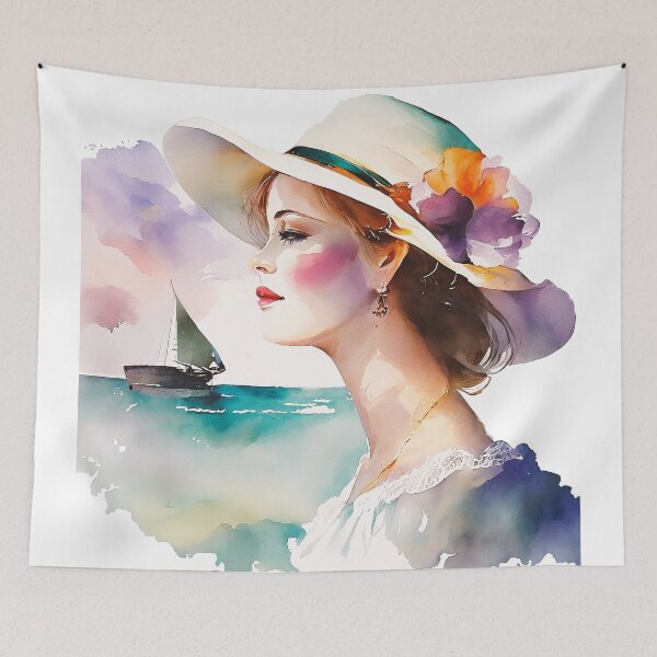 Item preview, A Vintage Dream by the Seaside: Whispers of Romance in Watercolor designed and sold by ElliOzy.