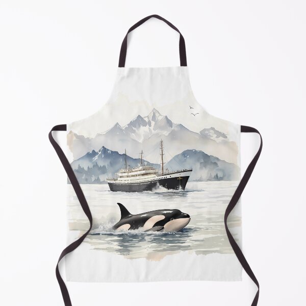 Item preview, Cruising Alaska Orca Killer Whale Ship designed and sold by ColorFlowArt.