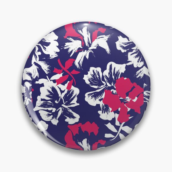 Item preview, blue pink hibiscus flowers pattern designed and sold by ichirochen.
