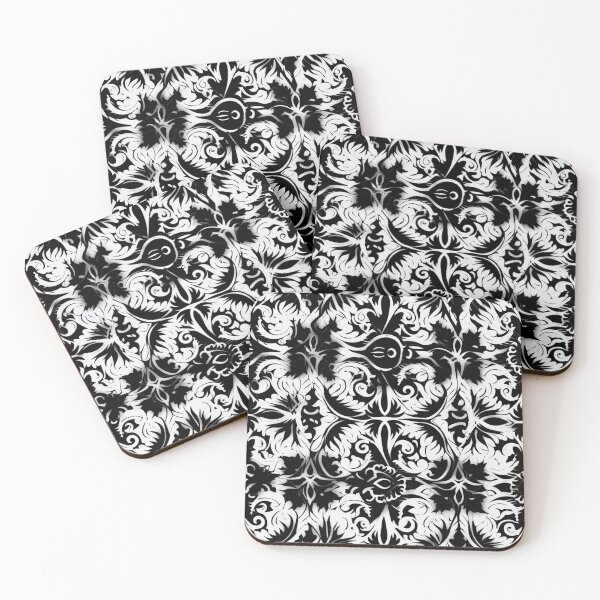 Artikelvorschau, Buntes Fantasiemuster schwarz weiß Ornamente Spitzenmuster entworfen und verkauft von G-M-Designs.