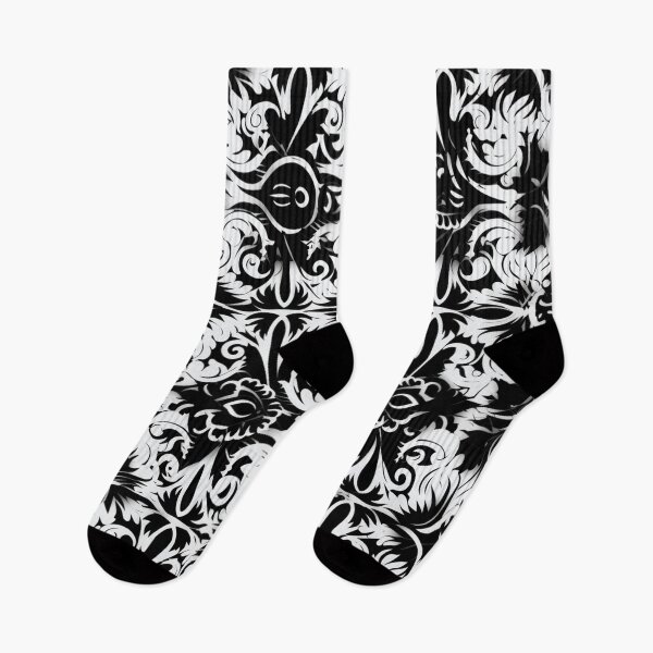 Artikelvorschau, Buntes Fantasiemuster schwarz weiß Ornamente Spitzenmuster entworfen und verkauft von G-M-Designs.