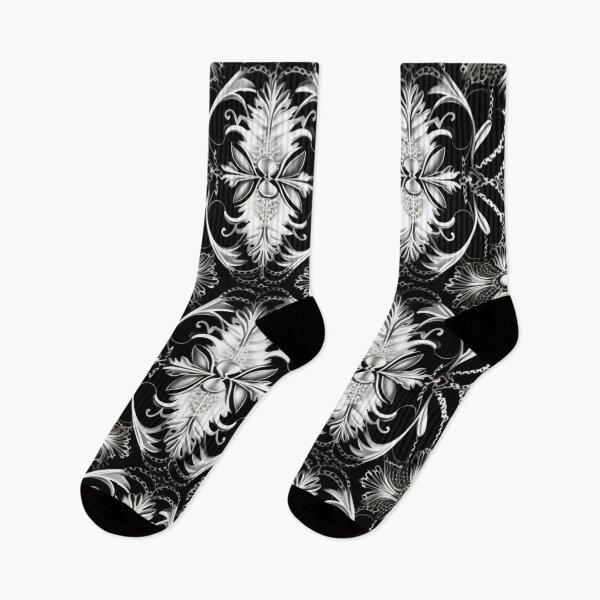 Artikelvorschau, Buntes Fantasiemuster schwarz weiß Ornamente Spitzenmuster entworfen und verkauft von G-M-Designs.