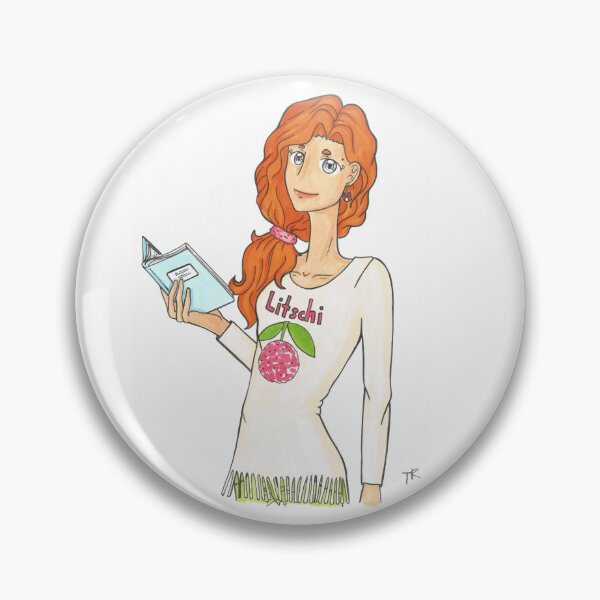 Item preview, woman with book "lychee" designed and sold by Anmioma.