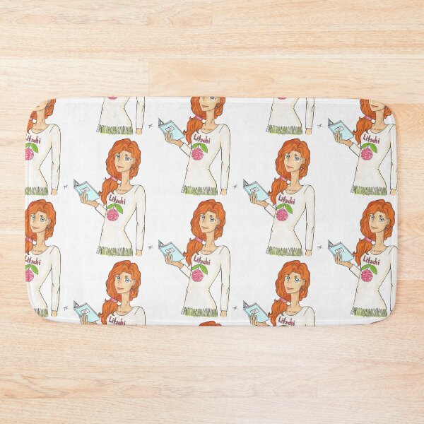 Item preview, woman with book "lychee" designed and sold by Anmioma.