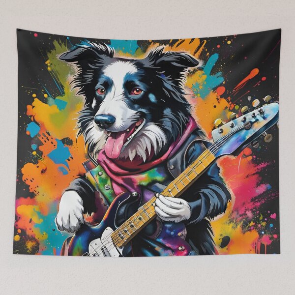 Item preview, Border Collie Sheep Dog Playing a Guitar designed and sold by Ameiva-Apparel.