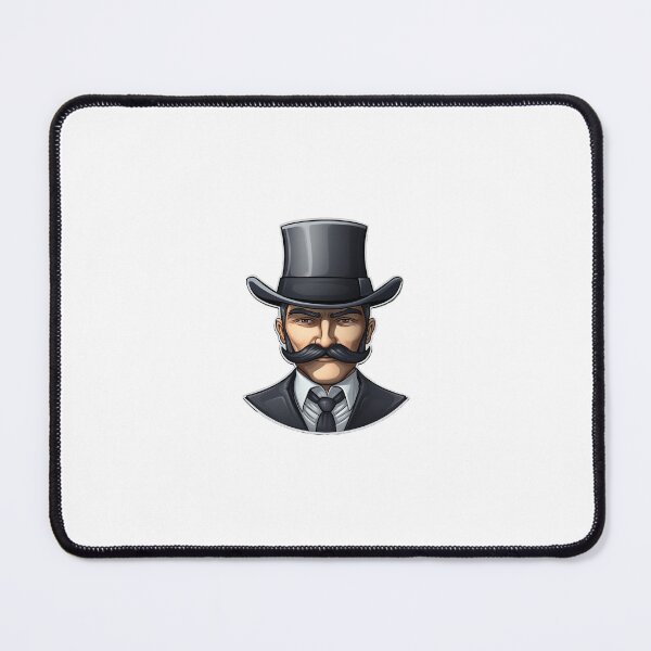 Item preview, Stern Mustache Man in Tophat Sticker designed and sold by BySpinny.