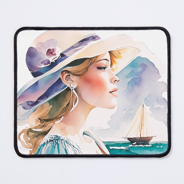 Item preview, Nostalgic Seaside Serenade: Capturing the Romance of Vintage Charm in Watercolor designed and sold by ElliOzy.
