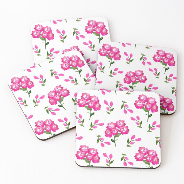 Item preview, Hand Painted Pink Watercolor Rose Bouquets and Rose Buds | white designed and sold by Lindsay Marie Patterns.