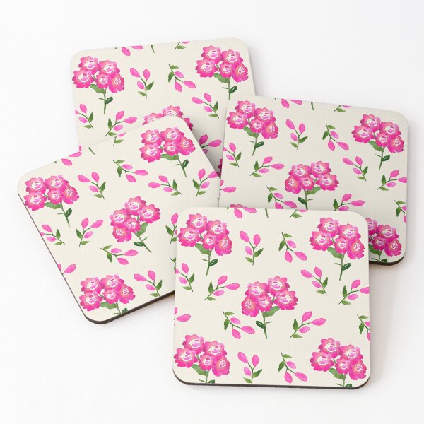 Item preview, Hand Painted Pink Watercolor Rose Bouquets and Rose Buds | cream designed and sold by Lindsay Marie Patterns.