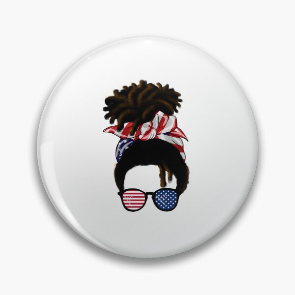Item preview, Afro hair with USA Colors Lady Messy Bun, African American designed and sold by Logiamerch.