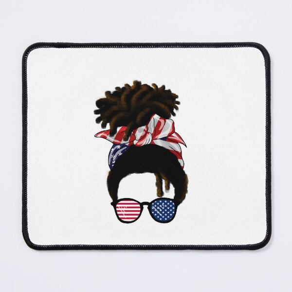 Item preview, Afro hair with USA Colors Lady Messy Bun, African American designed and sold by Logiamerch.
