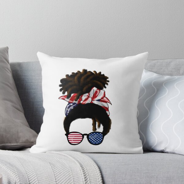 Item preview, Afro hair with USA Colors Lady Messy Bun, African American designed and sold by Logiamerch.