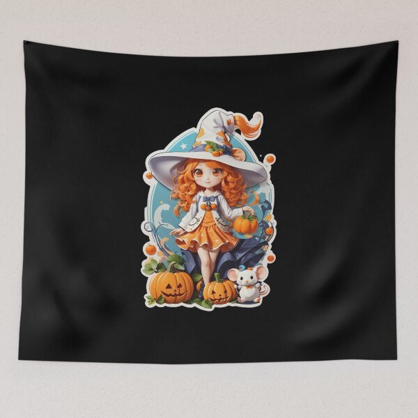 Item preview, Halloween Girl in a Witch Hat designed and sold by Pattern-Way.
