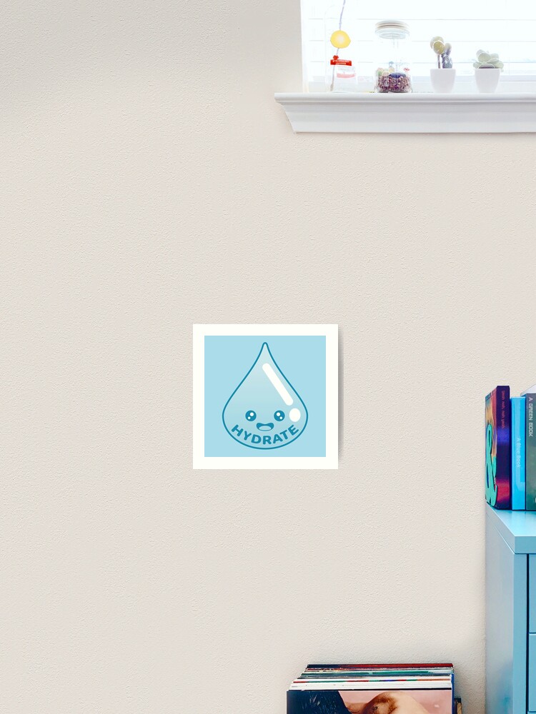 Hydrate or Diedrate Cute Kawaii Water Bottle Aesthetic Art Board