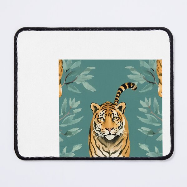 Item preview, a picture of a tiger on a blue background designed and sold by Dark Fantasy Store.