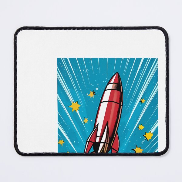 Item preview, a red and white rocket flying through the sky designed and sold by Dark Fantasy Store.