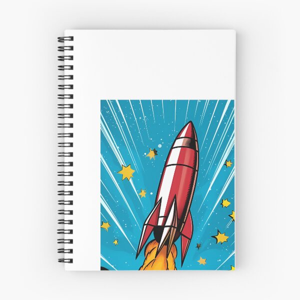 Item preview, a red and white rocket flying through the sky designed and sold by Dark Fantasy Store.